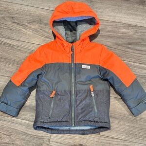 Carter’s Boys 3T Insulated Orange and Gray Winter Zip Up Jacket